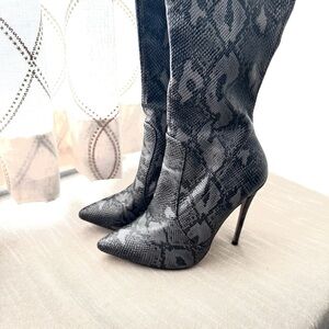 Snakeskin Over the Knee Boots